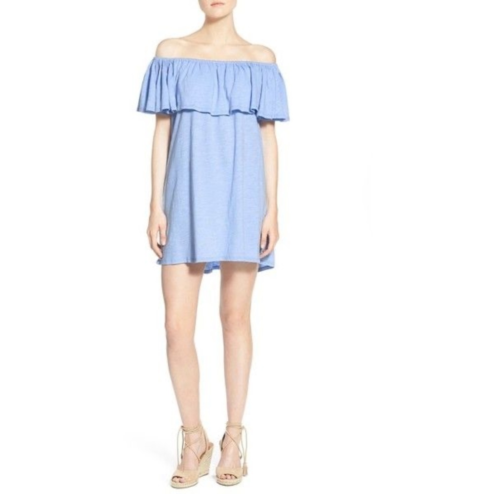 Rebecca Minkoff Large off the shoulder blue dress summer spring flowy dresses